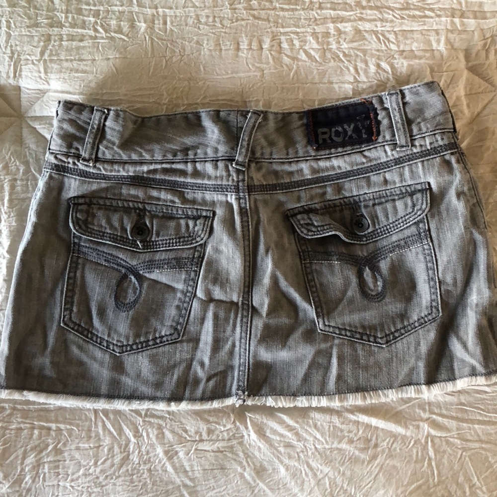 Roxy Quicksilver Gray Jean Mini Skirt Size 7
